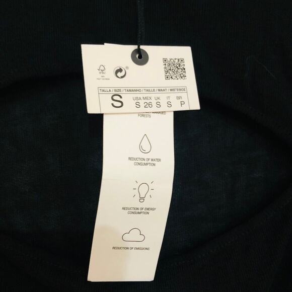 ZARA Women's Top Knit Cut Out Half‎ Sleeve Round Neck Black Size Small NWT - Picture 6 of 11